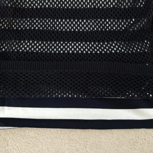 ✨ESPRIT Navy Blue Layered Knit Sweater Sz XS - Picture 4 of 5